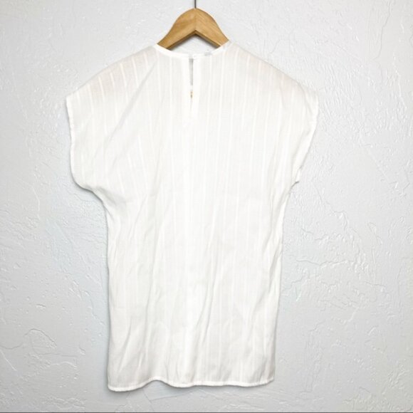 Vintage white blouse striped short sleeve - Picture 3 of 4